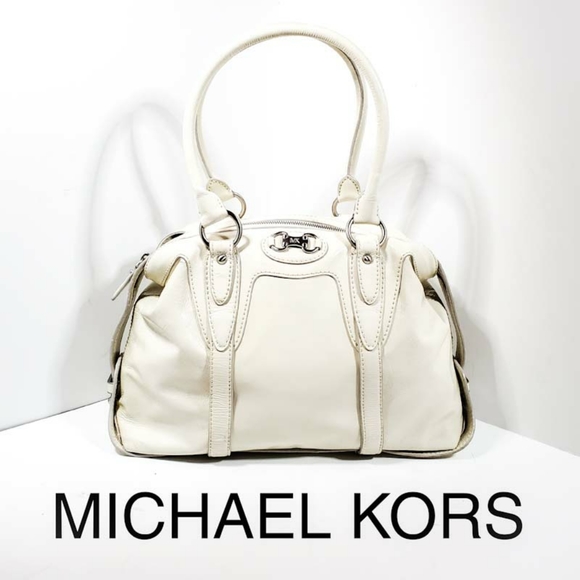 Michael Kors Handbags - Michael Kors Cream Patent Lesther Satchel Bag